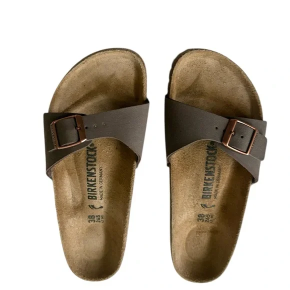 BIRKENSTOCK Madrid Birkibuc Sandals in Mocha Size 38